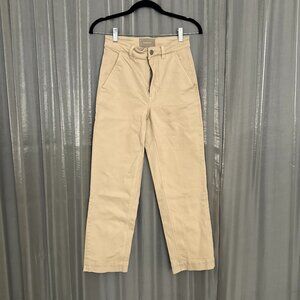 high waisted cropped straight leg pants